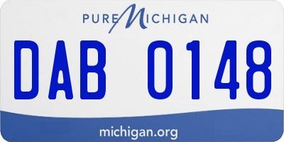 MI license plate DAB0148