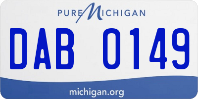 MI license plate DAB0149