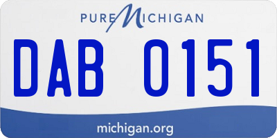 MI license plate DAB0151