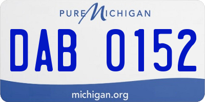 MI license plate DAB0152