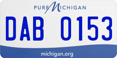 MI license plate DAB0153