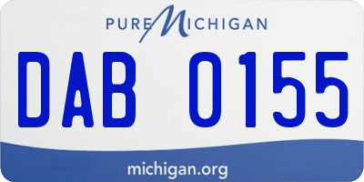 MI license plate DAB0155