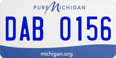 MI license plate DAB0156