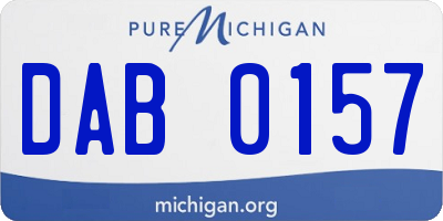 MI license plate DAB0157