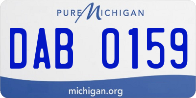 MI license plate DAB0159