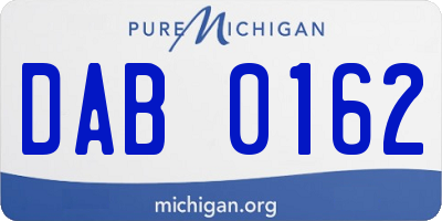 MI license plate DAB0162