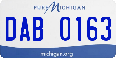 MI license plate DAB0163