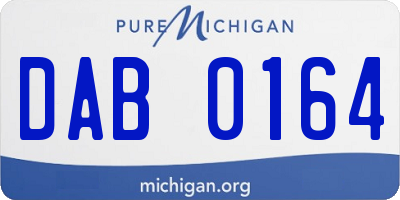 MI license plate DAB0164