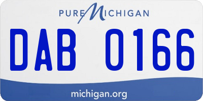 MI license plate DAB0166