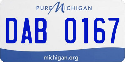 MI license plate DAB0167