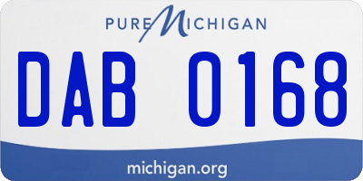 MI license plate DAB0168
