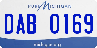 MI license plate DAB0169