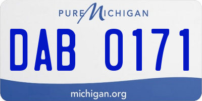 MI license plate DAB0171