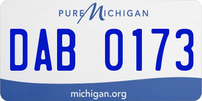 MI license plate DAB0173