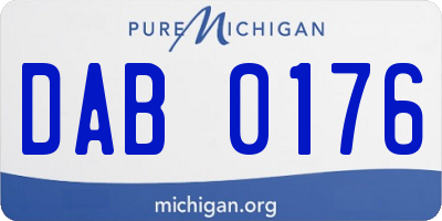 MI license plate DAB0176