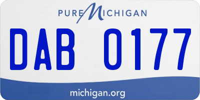 MI license plate DAB0177