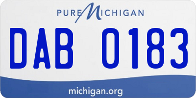 MI license plate DAB0183