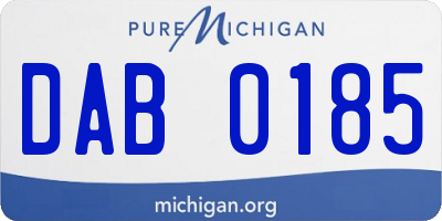 MI license plate DAB0185