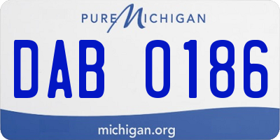 MI license plate DAB0186