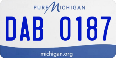 MI license plate DAB0187