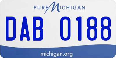 MI license plate DAB0188