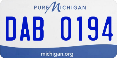 MI license plate DAB0194