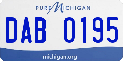 MI license plate DAB0195