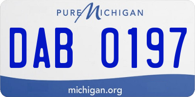 MI license plate DAB0197