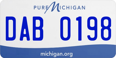 MI license plate DAB0198
