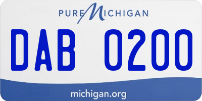 MI license plate DAB0200