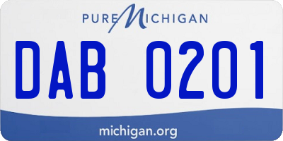 MI license plate DAB0201