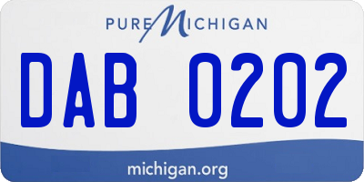 MI license plate DAB0202