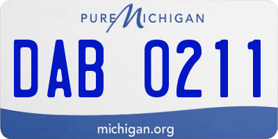 MI license plate DAB0211