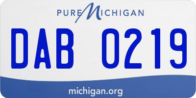 MI license plate DAB0219