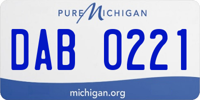 MI license plate DAB0221