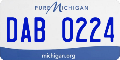 MI license plate DAB0224