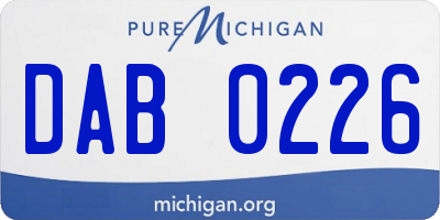 MI license plate DAB0226