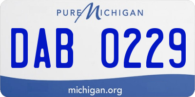 MI license plate DAB0229