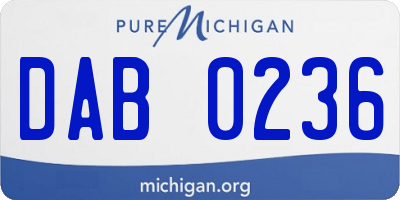 MI license plate DAB0236