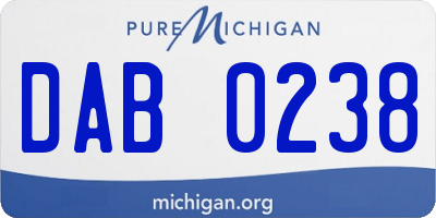 MI license plate DAB0238