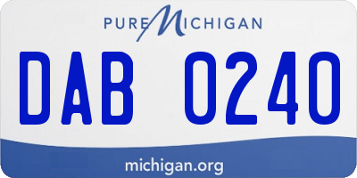 MI license plate DAB0240