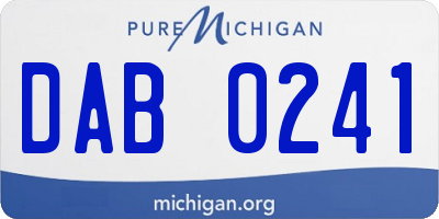 MI license plate DAB0241