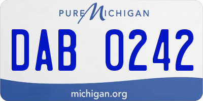 MI license plate DAB0242