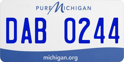 MI license plate DAB0244