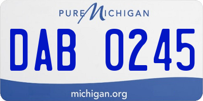 MI license plate DAB0245