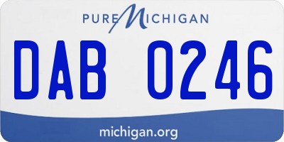 MI license plate DAB0246
