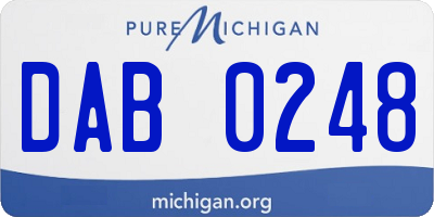 MI license plate DAB0248