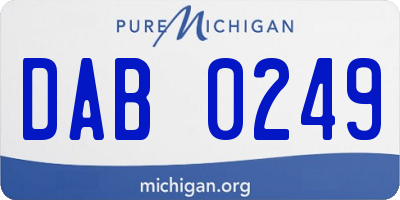 MI license plate DAB0249