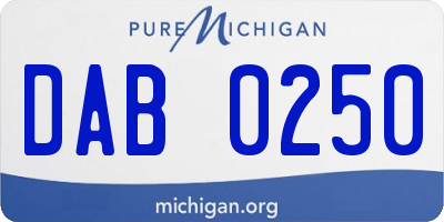 MI license plate DAB0250