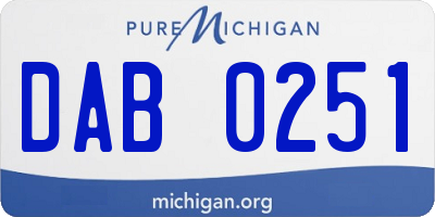 MI license plate DAB0251